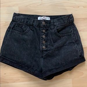 Hollister high waisted black denim shorts